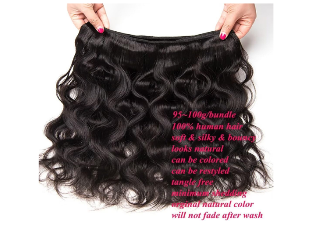 1Faisceau cheveux humain Body Wave indien 16 pouces (40,64cm)100g