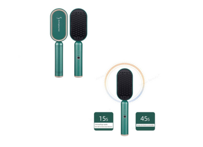 Brosse lissante chauffante professionnelle cheveux - Peigne électrique lisseur - Vert