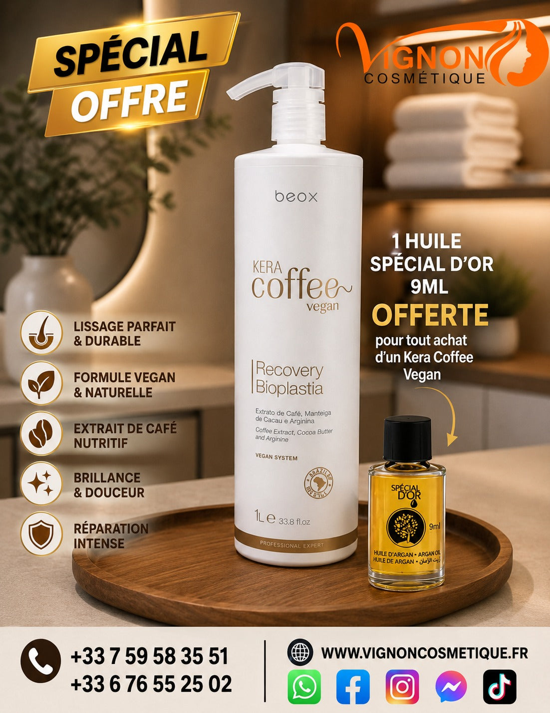 Beox Kera Coffee Vegan Recovery Bioplastia 1L