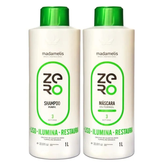 Lissage Brésilien Progressive madamelis ZERO Combo Masque 1L & Shampoing1L